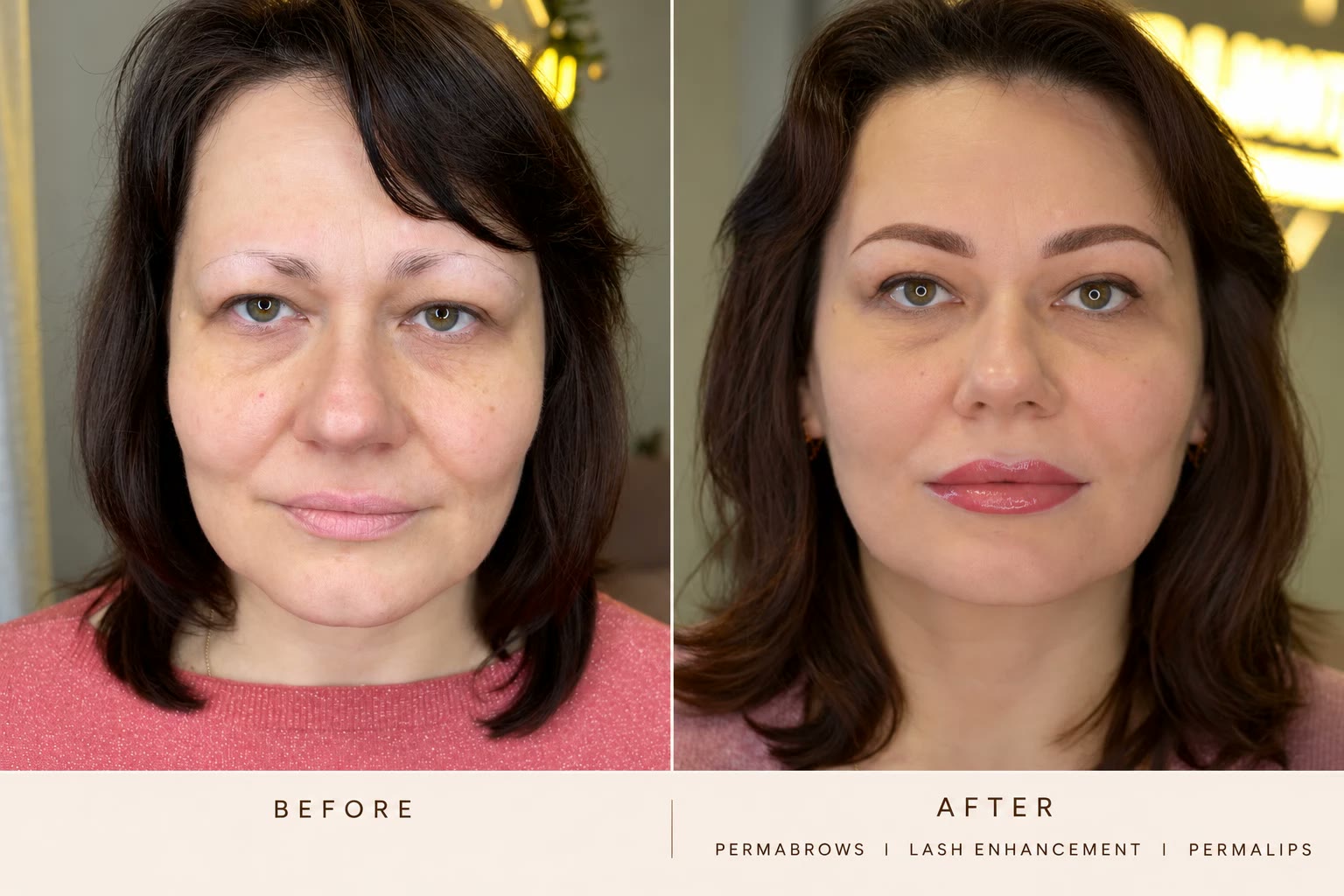 Before and after: Perma Brows, Lash Enhancement and Lip Blushing by Anya