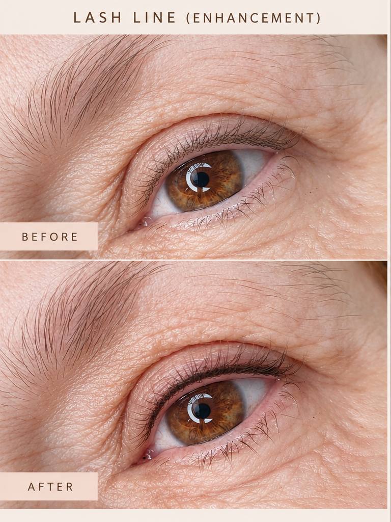 Lash Line enhancement close-up
